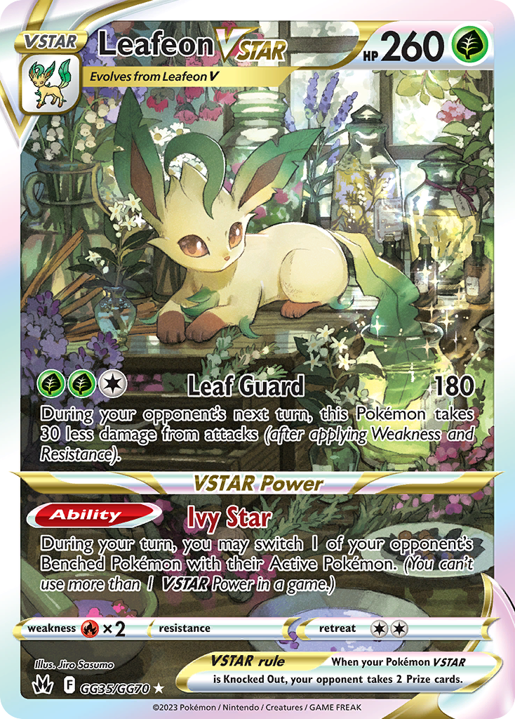 Leafeon VSTAR GG35 Crown Zenith Galarian Gallery card