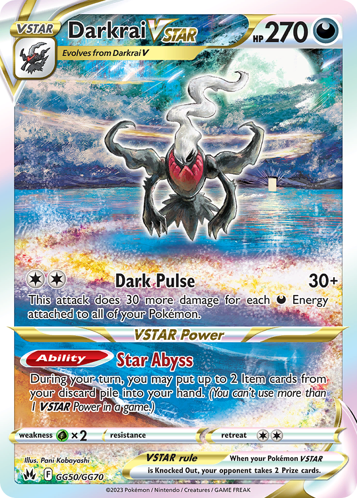 Darkrai VSTAR GG50 Crown Zenith Galarian Gallery card