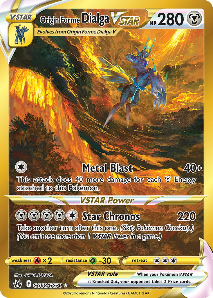 Origin Forme Dialga VSTAR GG68 Crown Zenith Galarian Gallery card